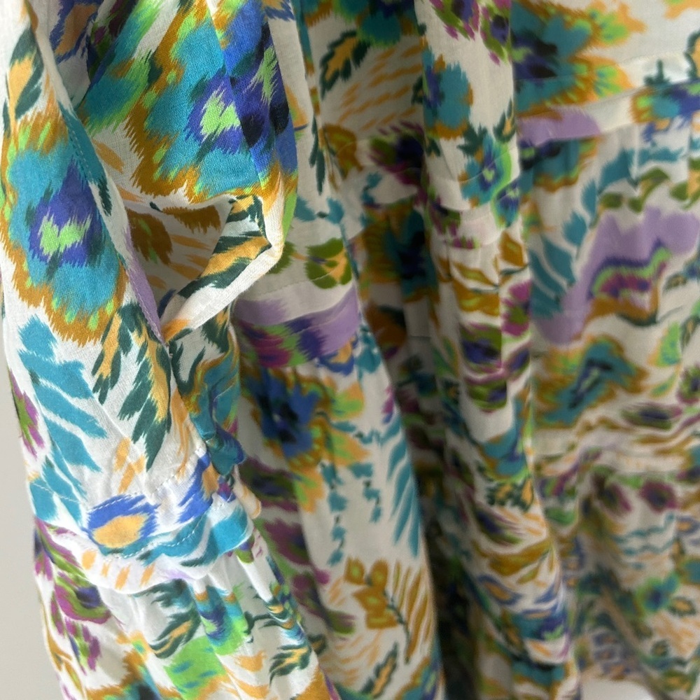 Johnny Was Ikat Bloom Tiered Floral Print Midi Dress Size Small - Picture 11 of 12